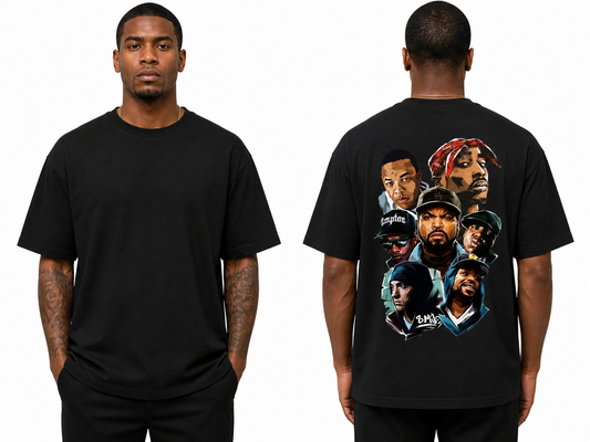 Legends of Hip-Hop Graphic Oversized T-Shirt – Premium Heavyweight Cotton