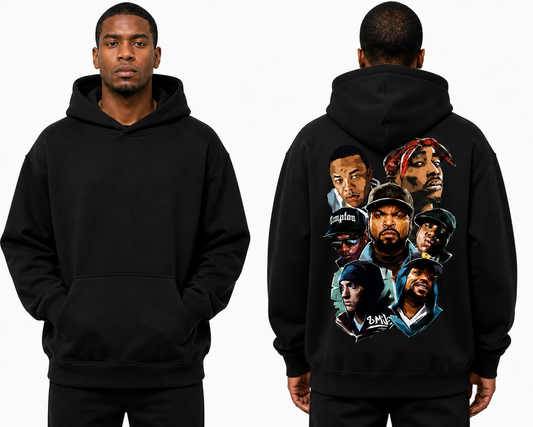 Hip-Hop Legends Graphic Hoodie – Oversized Streetwear Hoodie with Iconic Back Print