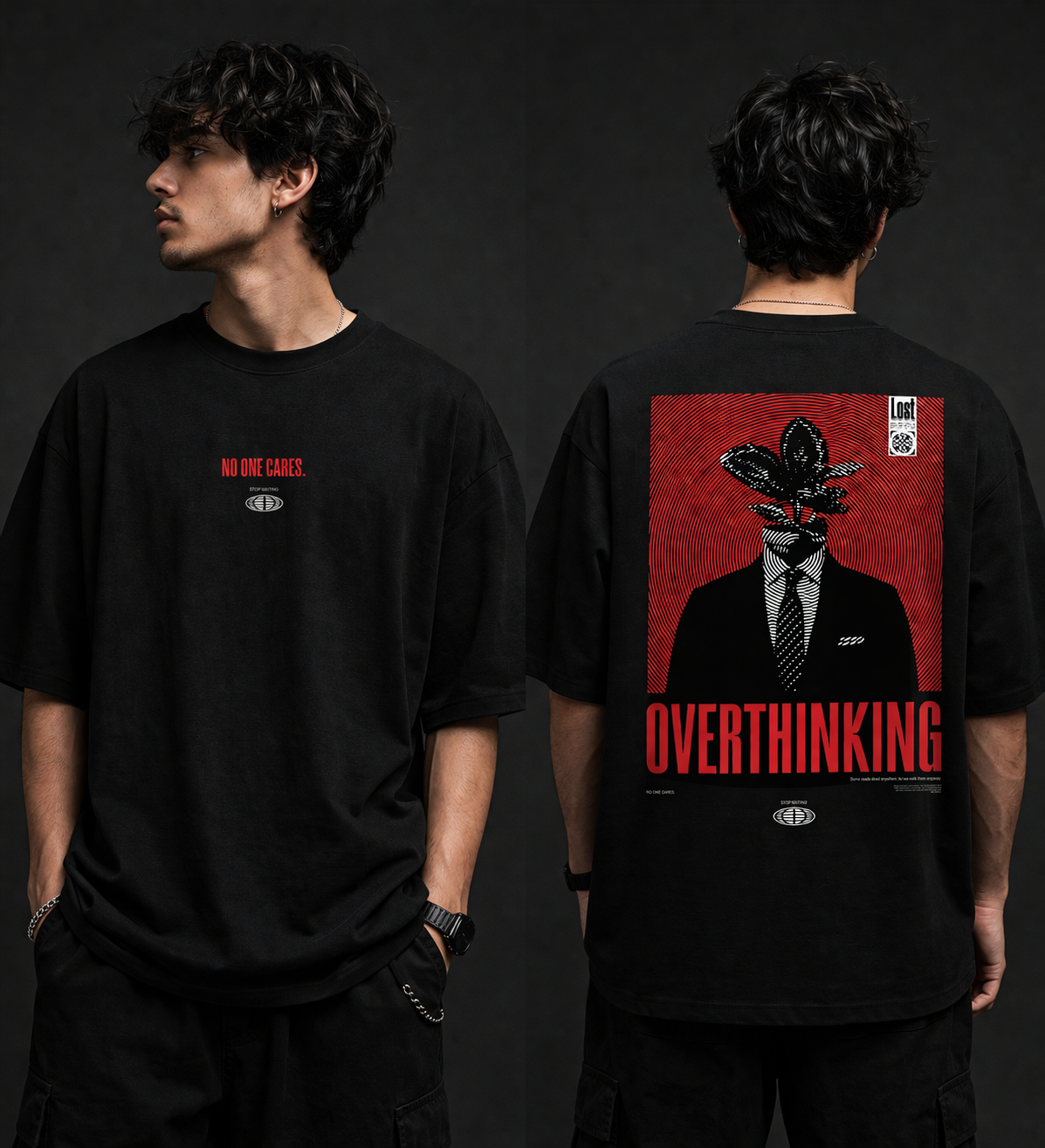 Overthinking Graphic T-Shirt – Oversized Streetwear Tee with Bold Back Print